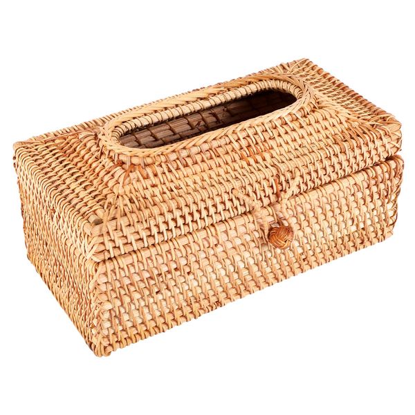 Paper Rack Rattan Tissue Box Elegant Home Decoration Handmade Case