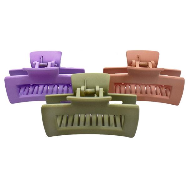 Set Of 3 8cm Long Smooth Hair Claw Clips