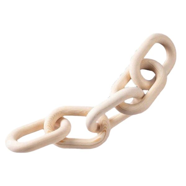 Bohemian Style Wooden Chain Link Design Ornament - Brown