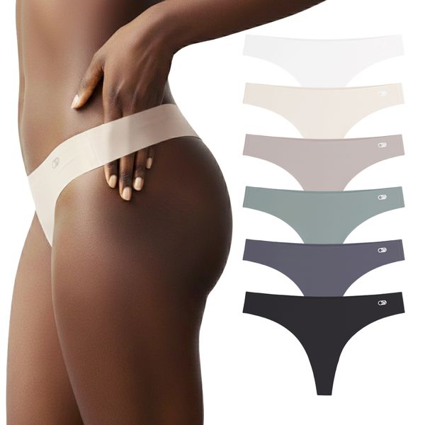 Lekkon Women Thong Panties Invisible Silk Feel UltraLight Ladies Underwear