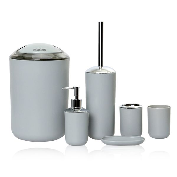 Bathroom Accessories Set Soap Dispenser and Toothbrush Holder Set - 6 Piece