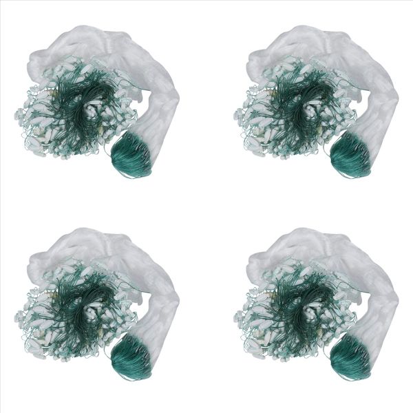 4 Pieces 25M Clear White Green Monofilament Fishing Fish Gill Net W Float