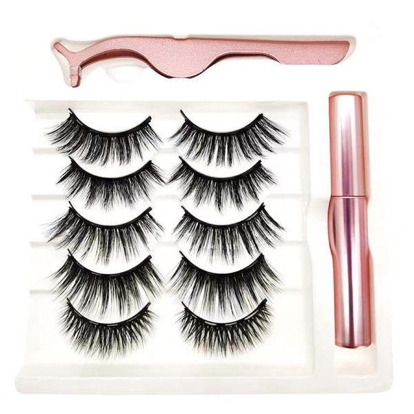 5 Pairs-Magnetic Eyelashes and Eyeliners Kit
