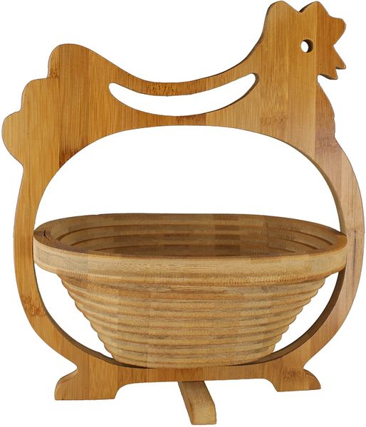Folding Chicken Fruit Bamboo Basket