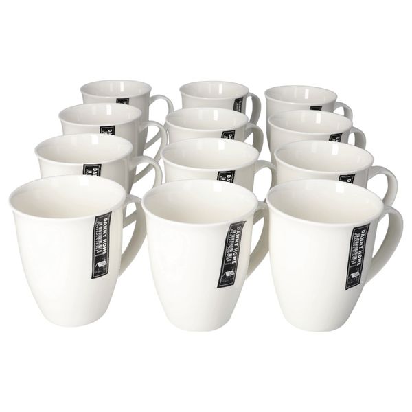 Danny Home White Ceramic Coffee Mug 12cm Set of 12