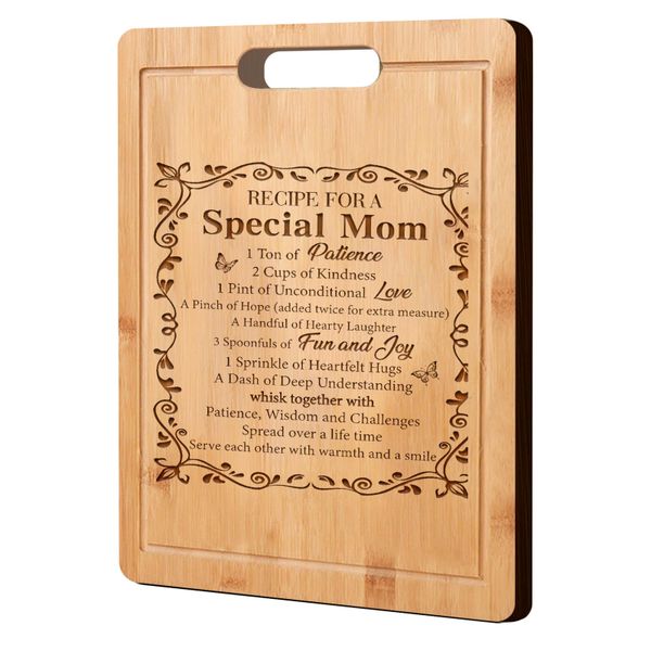 Recipe for A Special Mom Bamboo Laser Engraved Cutting Board Gifts for Mom