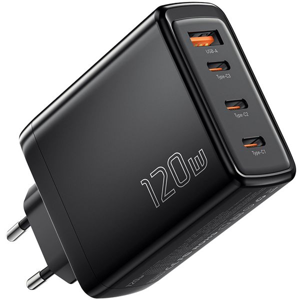 120W USB C Charger Block, 4-Port GaN Fast Charger 240V USB Charger