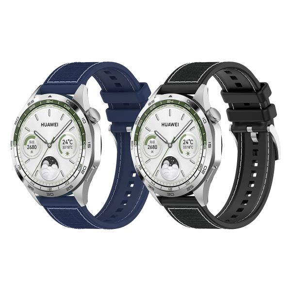 2 PACK Silicone Strap Compatible With Huawei Watch GT 22mm