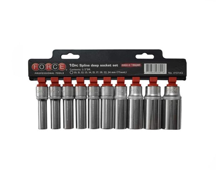 Force - Deep Sockets Set - 1/2" Dr - 10 - 24mm - 10 Piece