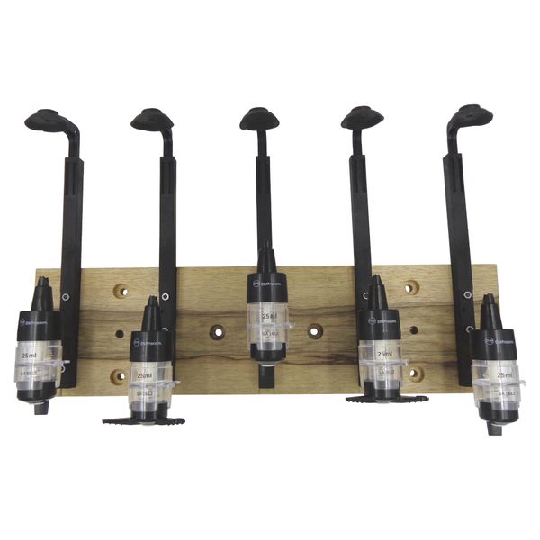 Wall Mount Natural Ofram Base with 5 Liquor Dispensers