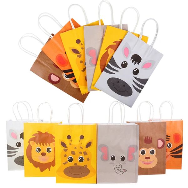 Kraft Paper Party Bag Jungle 12 Pieces