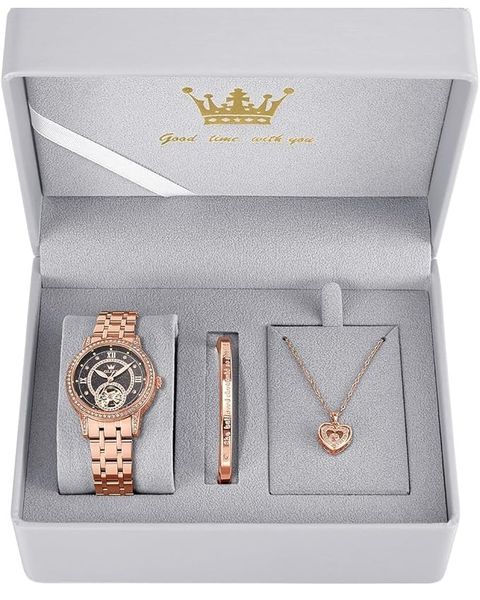 OLEVS Women's Starry Sky Watch Set - Gold &amp; Black