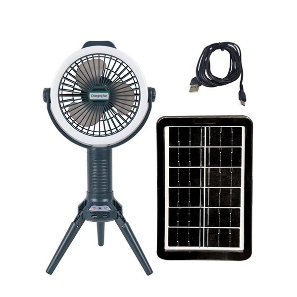 Small Solar Fan Rechargeable Folding RingLight Table Mini Fan