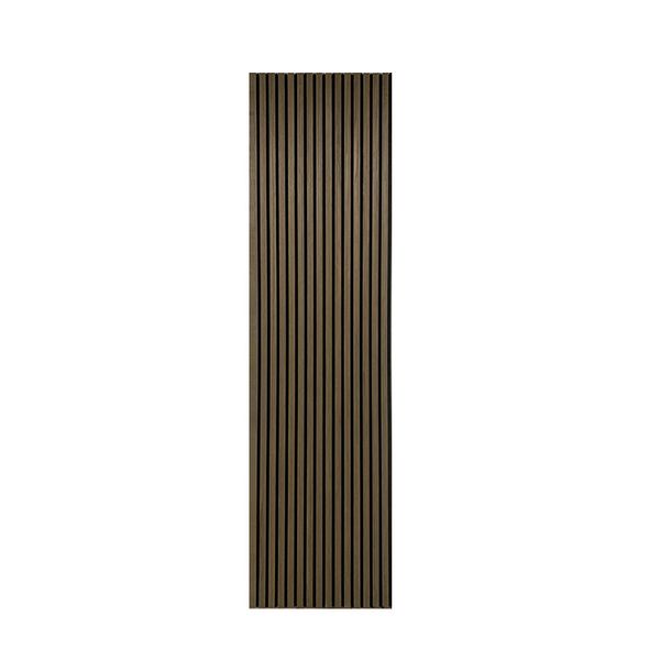 FSS Acoustic Wood Slatted Wall Panels - Dark Wallnut Wooden Grain