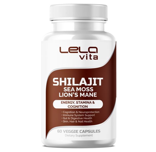 LELAVITA - Shilajit, Sea Moss &amp; Lion's Mane - 60 Veggie Capsules