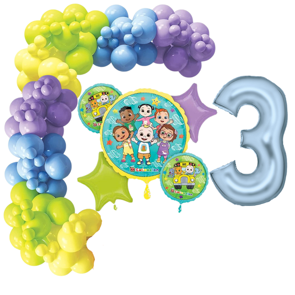 Deluxe 250 Piece Cocomelon Balloon Garland Kit with Foil Number 1