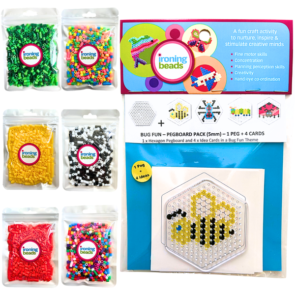 Ironing Beads - 3000 Beads And 1 Sml Peg 1 Card Pack - Bug Fun