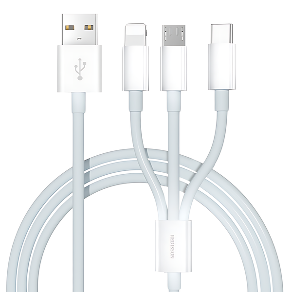 3 in 1 USB Fast charging cable USB Charger Cable for iOS/Androld/Type-C