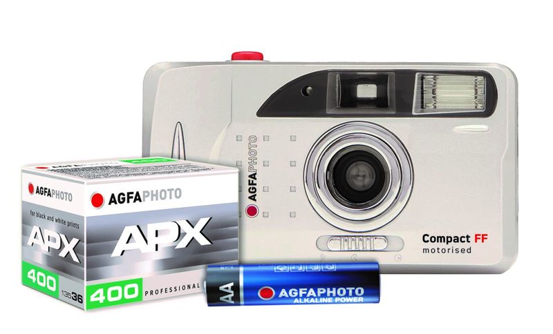 AgfaPhoto Analogue Camera Set with B&amp;W APX400 Film plus Battery