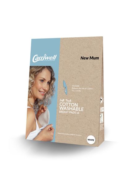 Carriwell - Cotton Washable Breast Pads - White Pack of 6