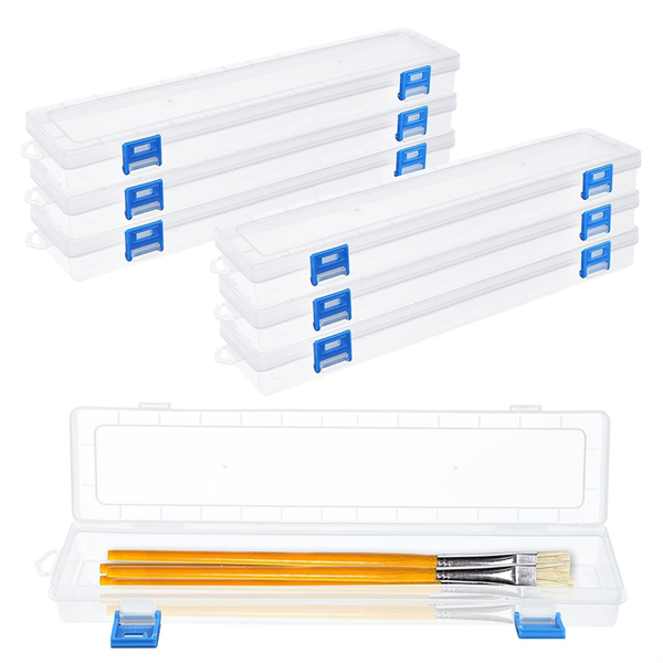 Plastic Paint Brush Storage Box 13 in Long Clear Paint Brush Holders