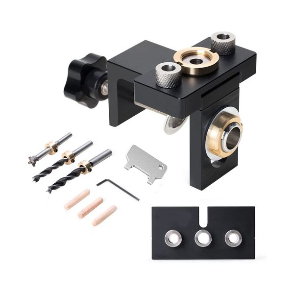3-in-1 Adjustable Woodworking Drilling Locator Puncher Tools Doweling Jig