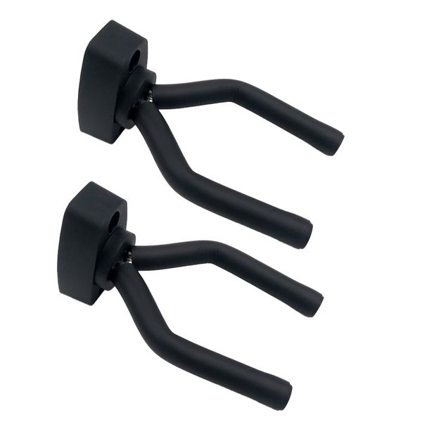 2Pcs Black Guitar Wall Hangers - Hooks for Acoustic &amp; Electric Guitars