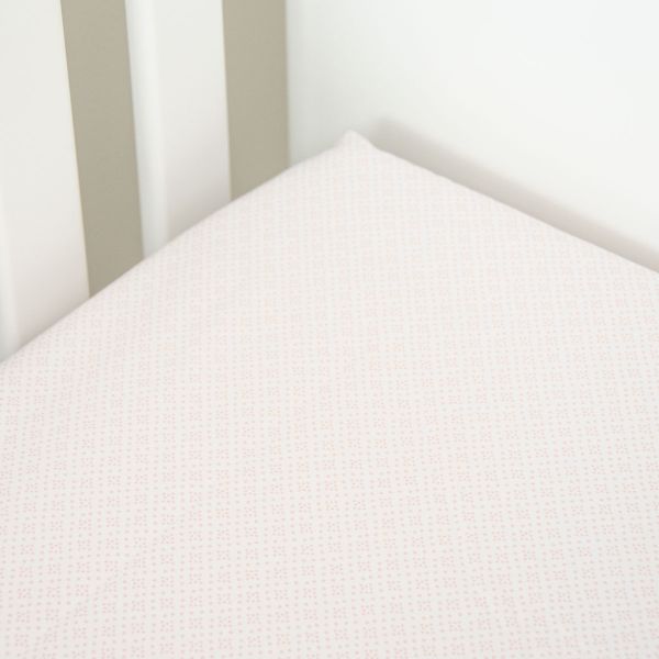 Mingo Rose Dizzy Dot Standard Cot Fitted Sheet - 65x130cm