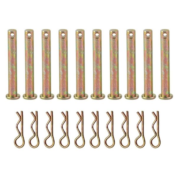 10 Pieces Carbon Steel Single Hole Clevis Pin with R Shaped Spring Cotter