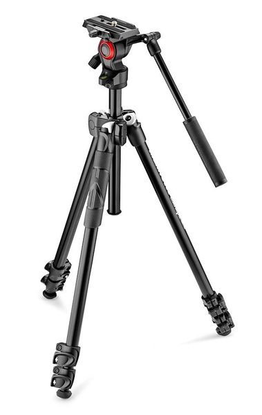 Manfrotto New 290 Light Kit Aluminium 3-Section Tripod with Befree Live Hd