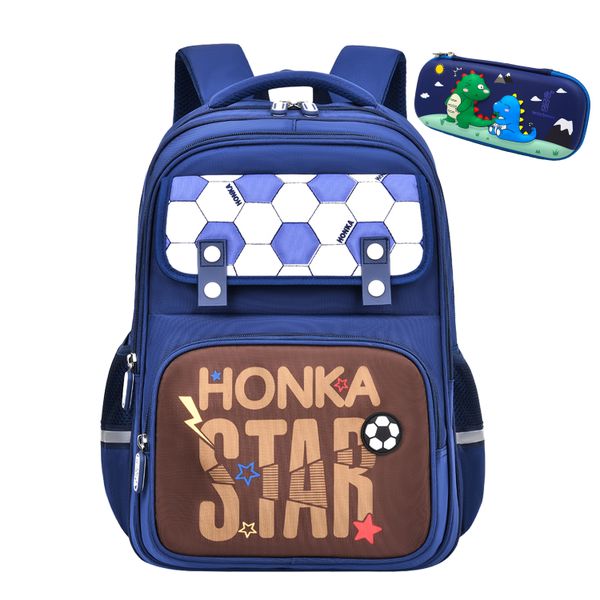 imix home-Blue Soccer School Backpack for Boys,Elementary Middle School Bag