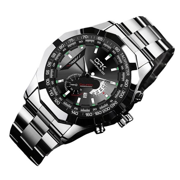 OPK Men's Luminous Waterproof Watch - Silver