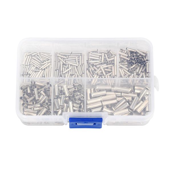 600Pcs 0.5mm2-6mm2 22-10 AWG Non-Insulated Wire Connector Ferrules Electri