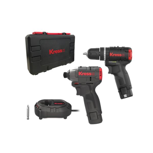Kress - 12V Cordless Drill &amp; Impact Driver Kit with Stacking Case