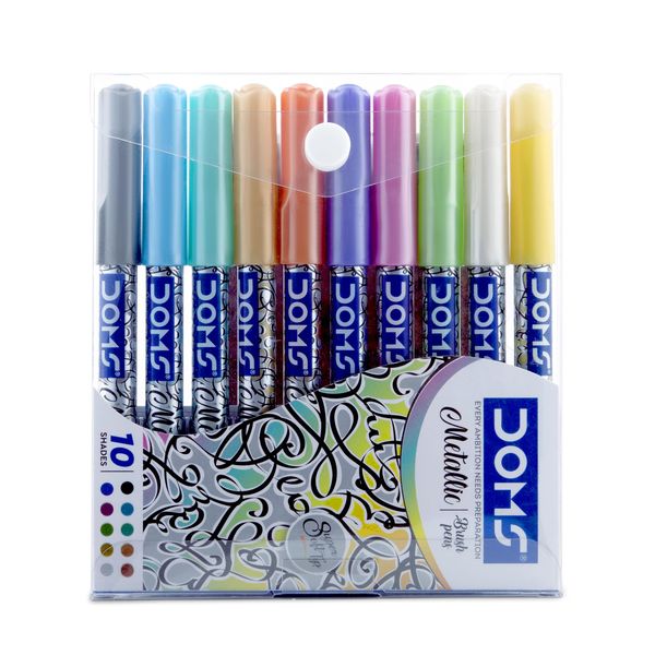 Doms Brush Pens Metallic 10 Pc