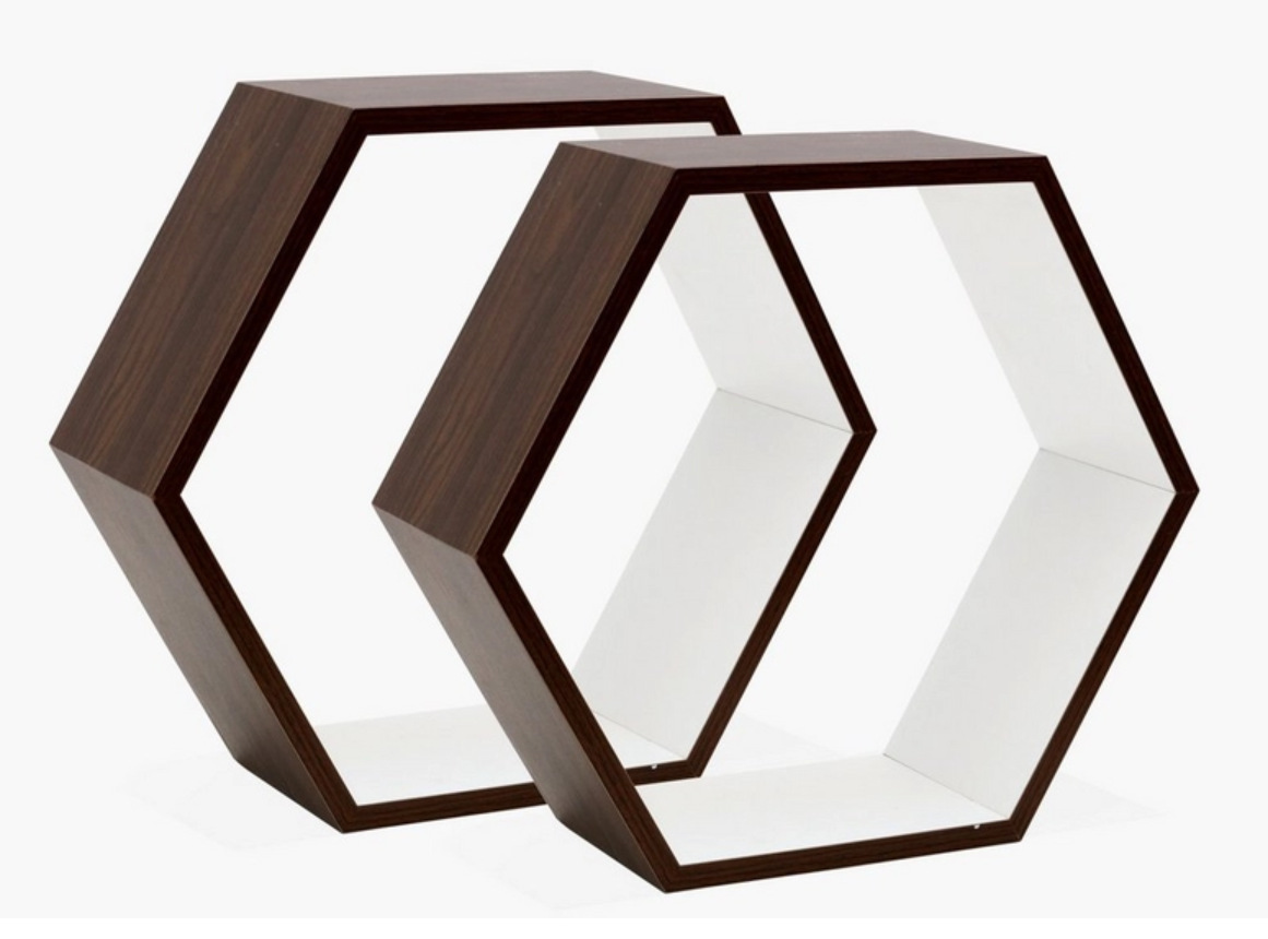 Hexagon 2 Pack Wall Floating Shelves Shop Today. Get it Tomorrow