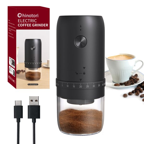 Electric Coffee Grinder Burr Mini Cordless Portable Powerful Home Office