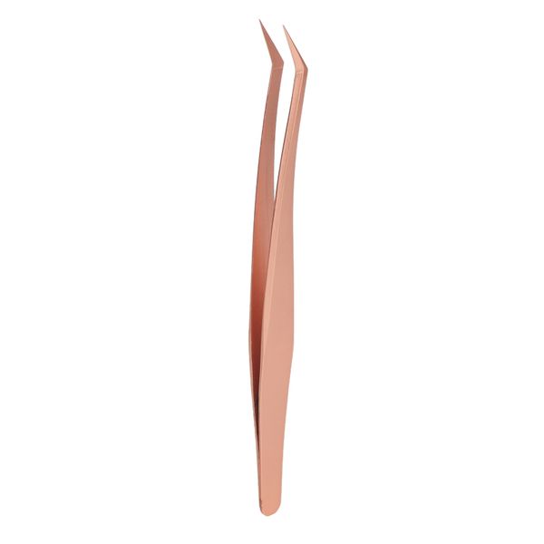 Ergonomic Rose Gold Eyelash Tweezers Extension Tool