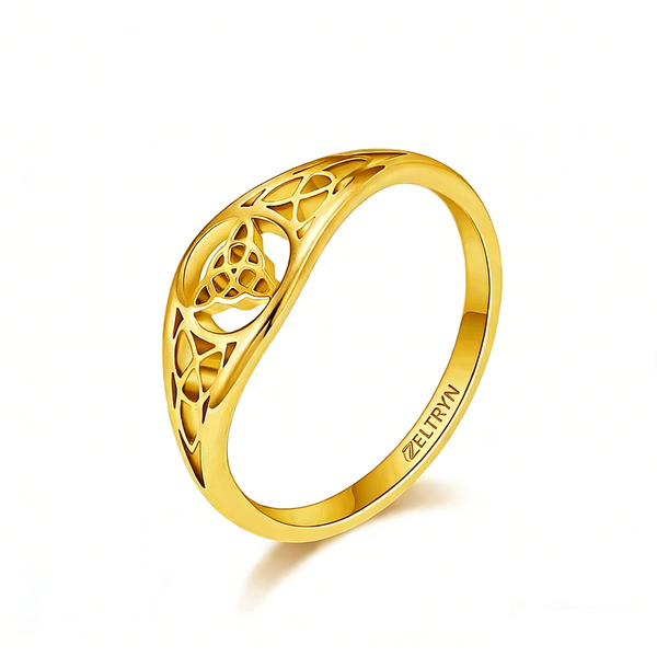 ZELTRYN Triangle Knot Cutout Titanium Steel Ring