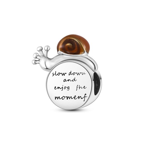 Slow Down &amp; Enjoy the Moment Snail Charm