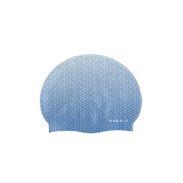 Nabaiji Silicone Swim Cap - One Size - Geo White Blue