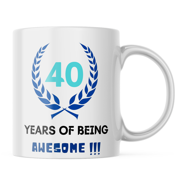 Ceramic 40 years of being Awesome Mug - White - 11 OZ