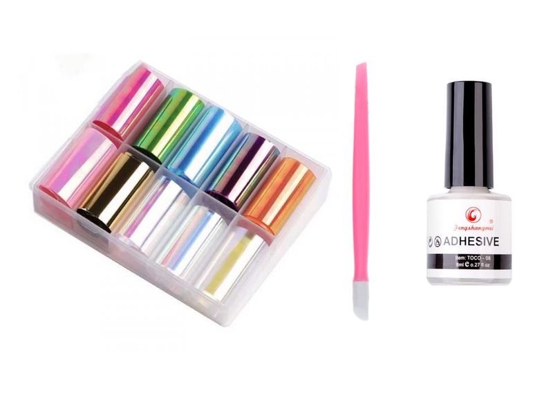 Nail Art Transfer Foil Set - Chrome Effect