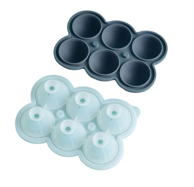 Flexible Silicone 6 Ball large Ice Tray, Mold, Maker - Purple