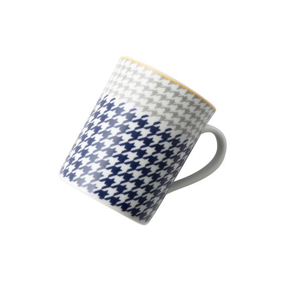 Blue Check Coffee Mug Set of 4