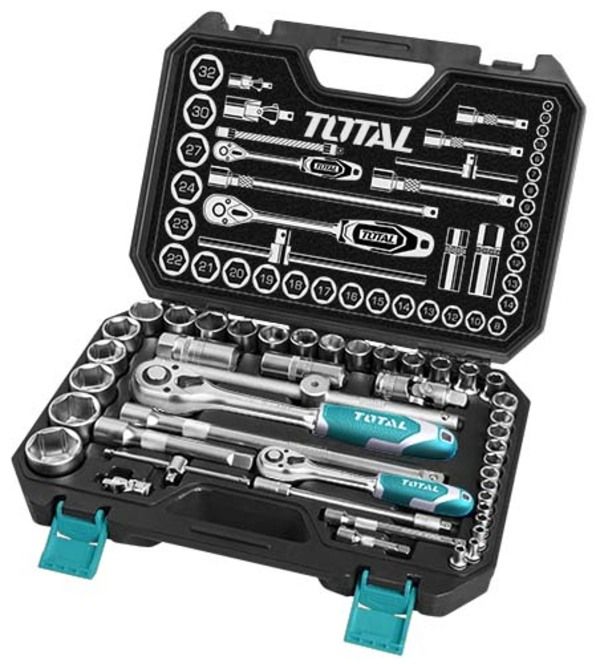 Total Tools 44 Pieces 1/4" and 1/2" Industrial socket set Shop Today
