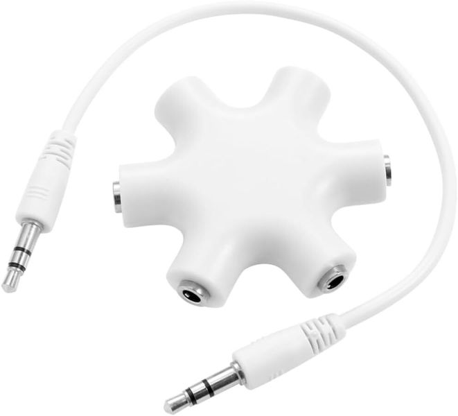 5-Way Headphone Splitter Adapter for Music Sharing Snowflake Design 3.5mm