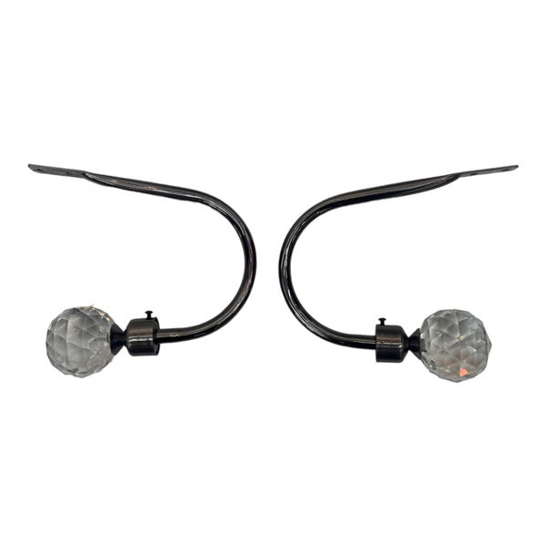 Curtain Tiebacks Charcoal Crystal
