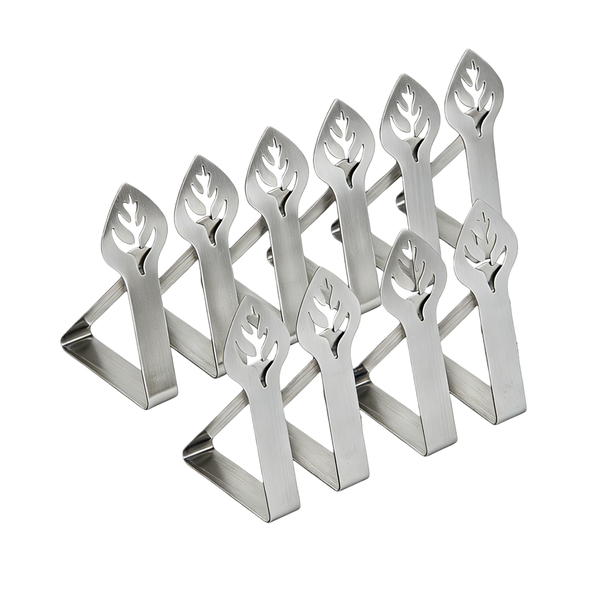 10 Stainless Steel Leaf-Shaped Tablecloth Clips For Outdoor Dining Tables