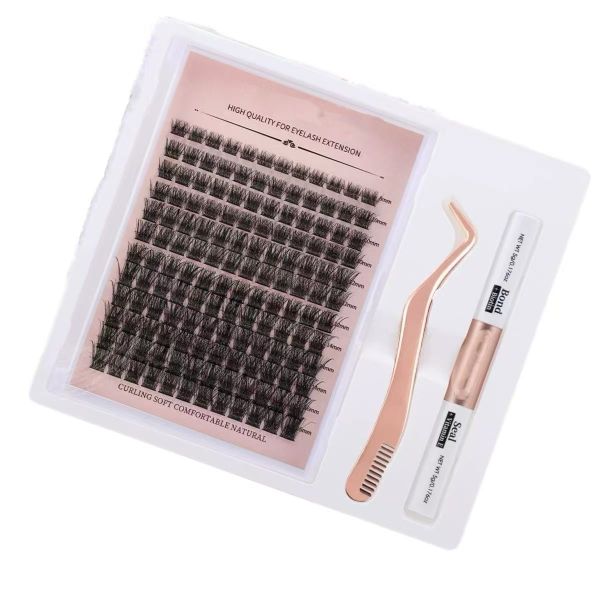 144Pcs Eyelash Clusters Natural DIY Eyelash Extension Kit 8-16mm